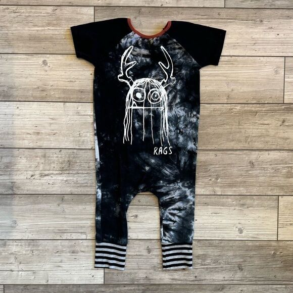 Rags | Black and White Tie Dye Trinny Romper | Size: 2T - Picture 1 of 6